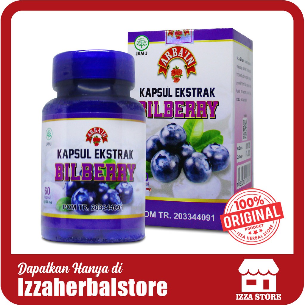 Kapsul Ekstrak Bilberry Herbal Mata Mines Mata Ples Mata Silinder 60 kps Original Asli