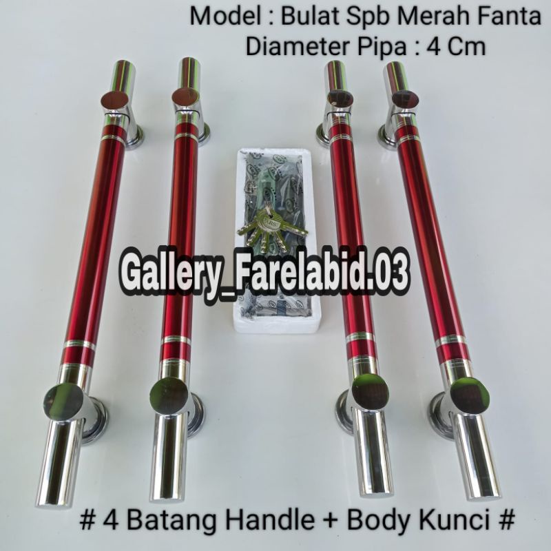 Handle Pintu Rumah Stainless Steel Bulat 60 Cm Full Set Body Kunci Gagang Pintu Rumah Modern 45 Cm Set Bodi Pelor Pegangan Pintu Kupu Tarung Tarikan Pintu Rumah Utama Minimalis