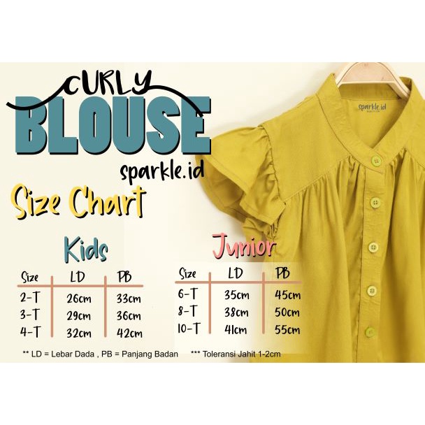 CURLY BLOUSE / ATASAN ANAK / BLOUSE ANAK 1 - 10TH / kemeja anak perempuan