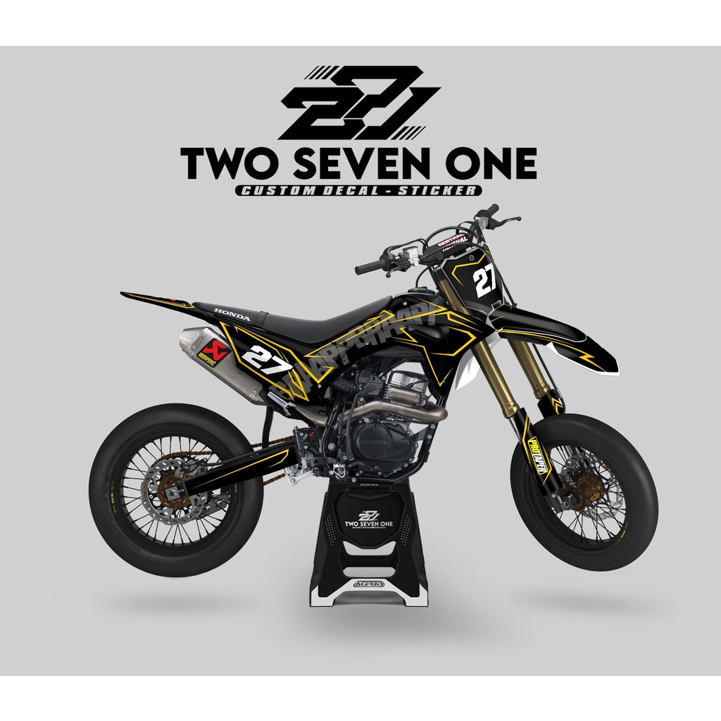 DECAL CRF SUPER GLOSSY PREMIUM - FULL BODY CUSTOM VARIASI BLACK GOLD BRAPP