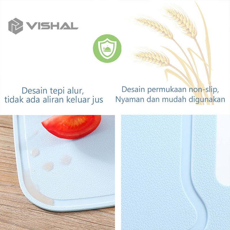 VISHAL Talenan Bahan Jerami Gandum Cutting Board/ Alat Dapur Talenan Jerami Gandum Pengiriman Acak