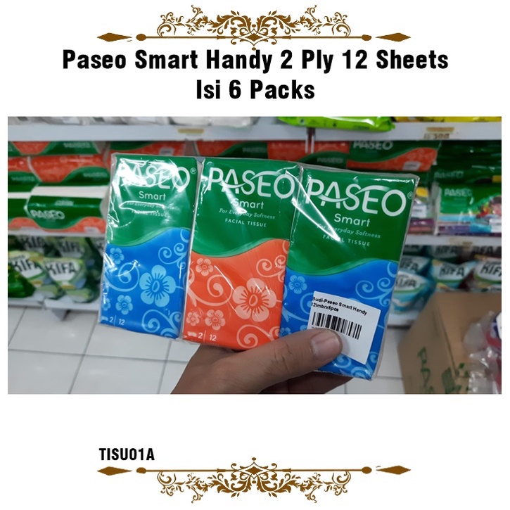 [1kg 4x6pack] Tisu Paseo Smart Handy 2 Plsy 12 Sheets Isi 6 Pack