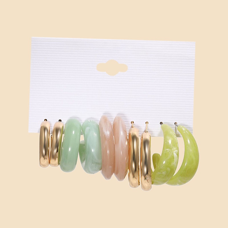 5 Pcs/Set Fashion Warna Akrilik Anting Tusuk Aksesoris Wanita