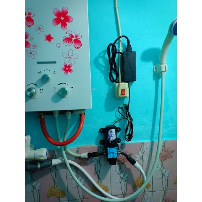 Paket Pompa Booster Shower Water Heater Toren Tekanan Tinggi Hiu Nondrat 5 Lpm 100psi Indonesia