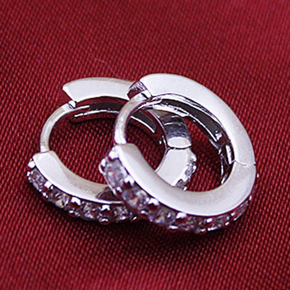 Anting Tusuk Sterling Silver 925 dengan Berlian Imitasi untuk Wanita