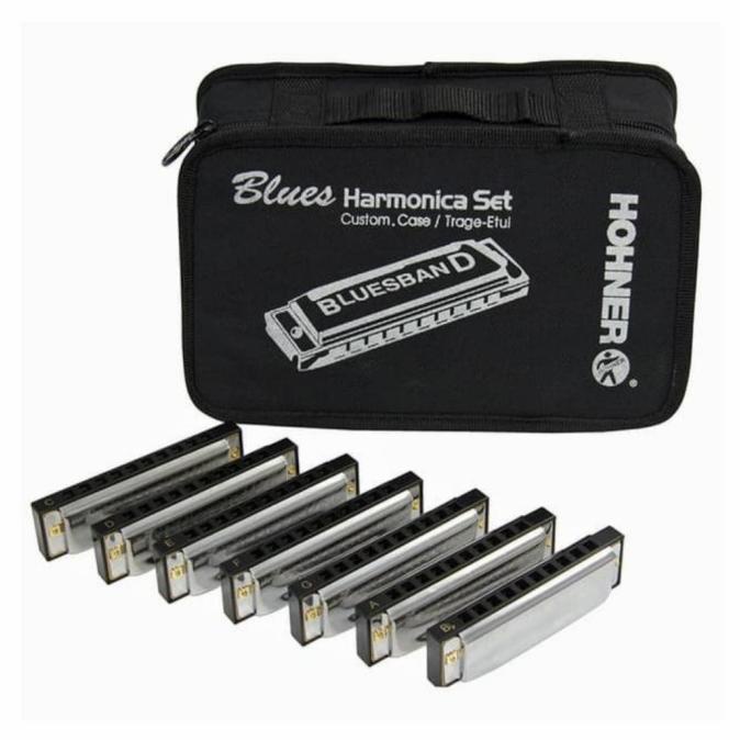 Harmonica Hohner Blues Diatonic Set Isi 7 Key Original|Asli|Premium|Diskon|Ori