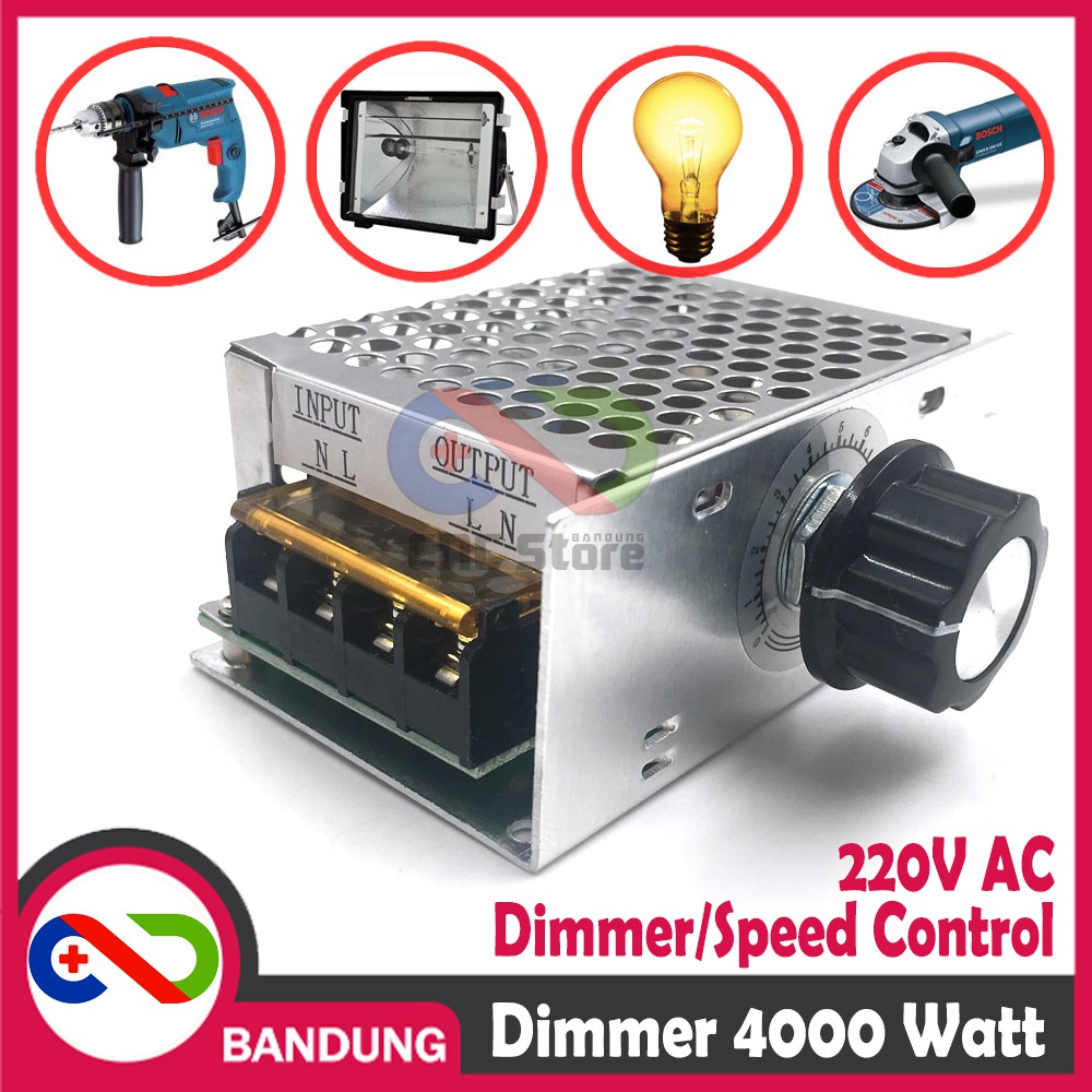 WITH CASE SCR 220V AC 4000W DIMMER SPEED CONTROLLER MOTOR LAMPU BOR GERINDA HEAT