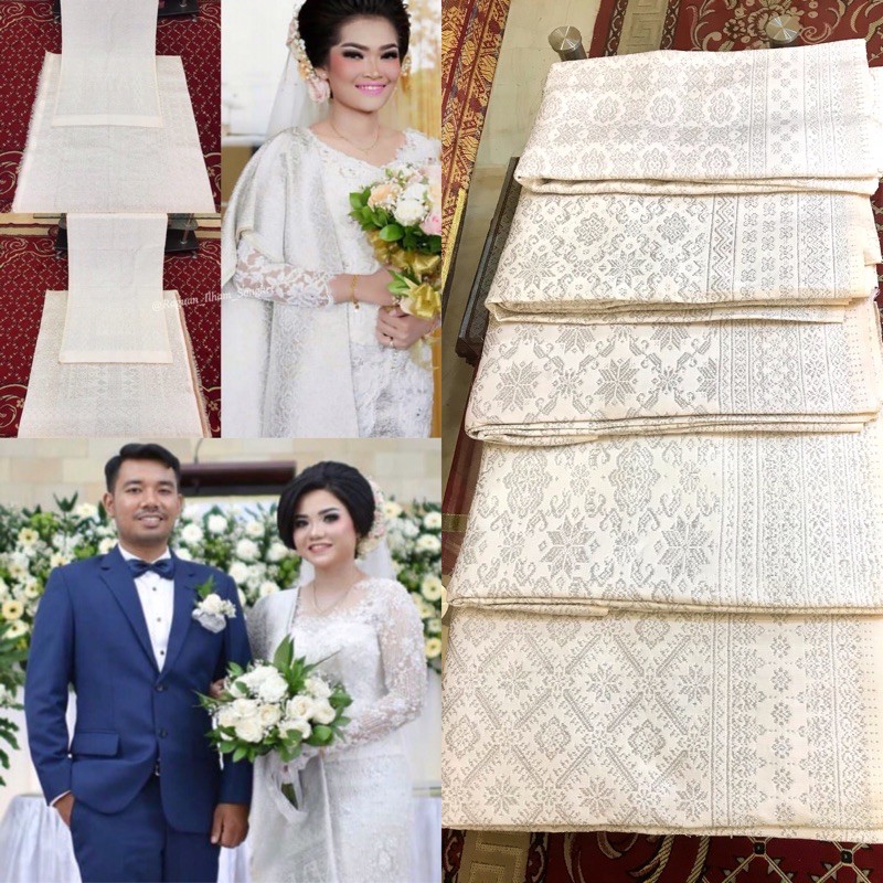 Best Seller Songket Lepus Putih Silver Cream Gold Songket Tenun Palembang Asli Tenun Tangan Shopee Indonesia
