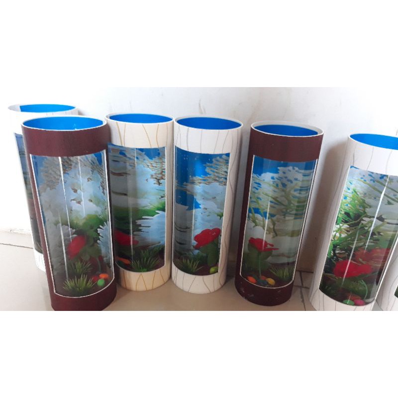 aquarium mini pvc bulat murah