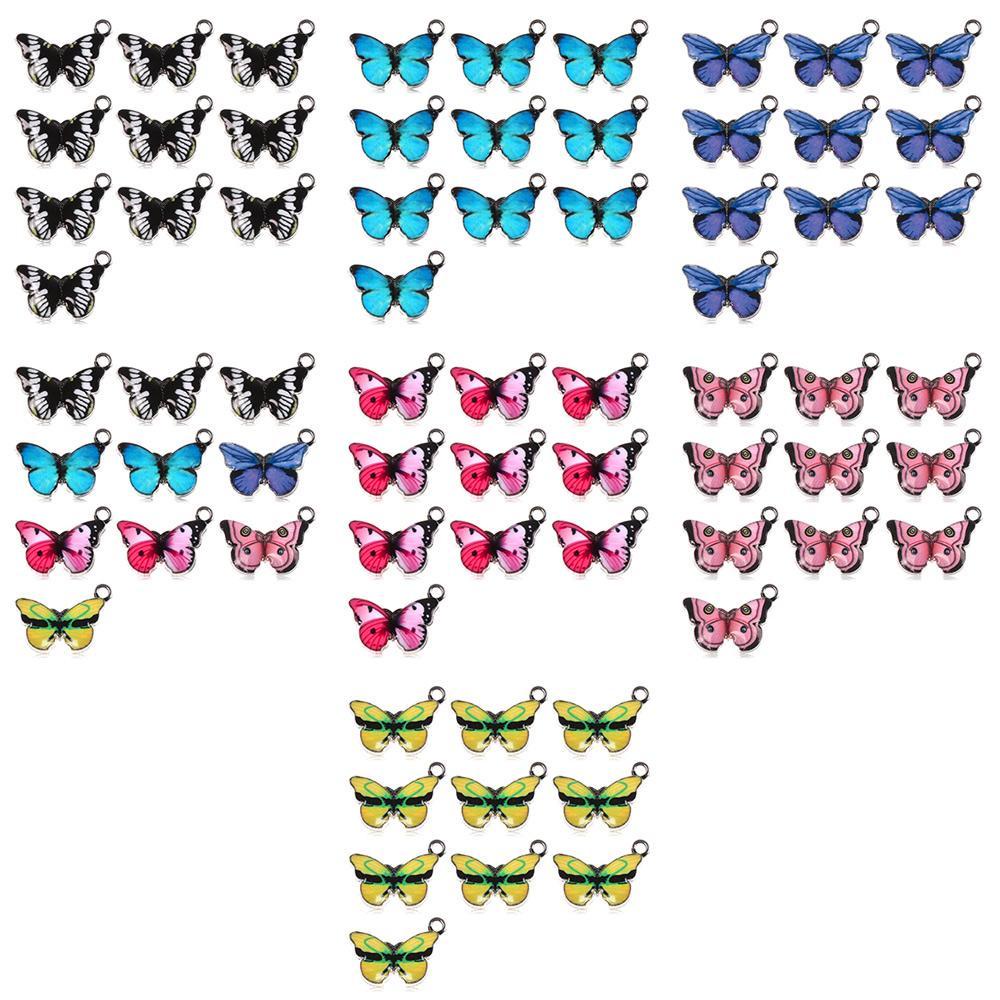 Preva 10PCS Butterfly Charms Fashion Kalung Gelang Anting Kerajinan DIY Aksesoris Hewan Lucu