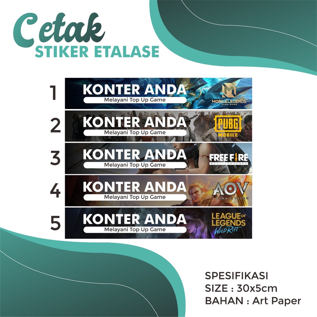 

STICKER ETALASE KONTER TOP UP