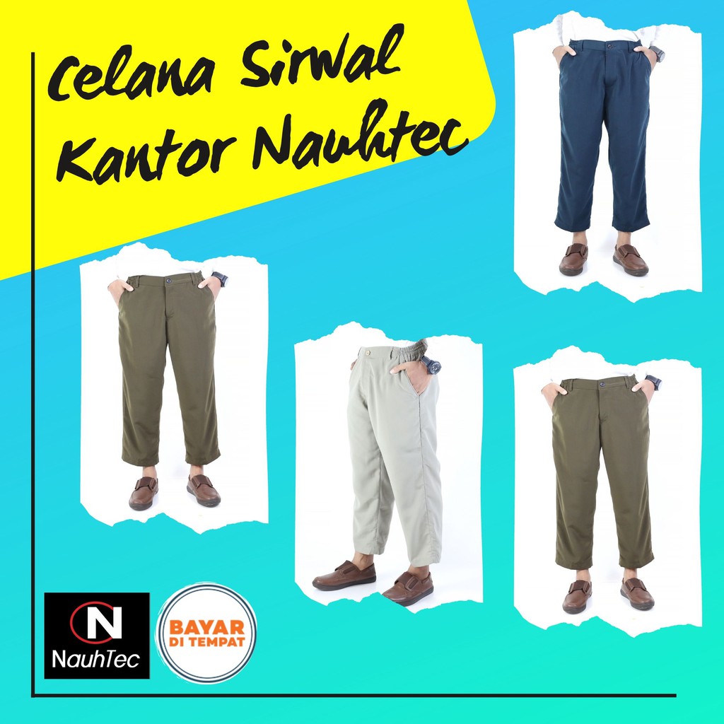 Celana Sirwal Kantor Pria Nauhtec Celana Bahan Twist Size M-L-XL-XL