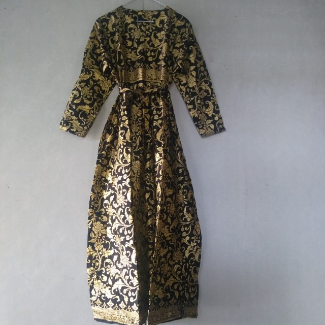 Couple Gamis Busui Batik Full Prada Gold