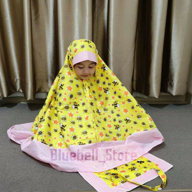 MUKENA ANAK KATUN FULL PRINT MOTIF KARAKTER STARMOON, LEBAH & MICKEY MOUSE USIA 2-10 TAHUN TERKINI +