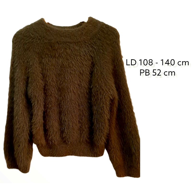 Sweater Bulu / Fuzy lengan balon Preloved