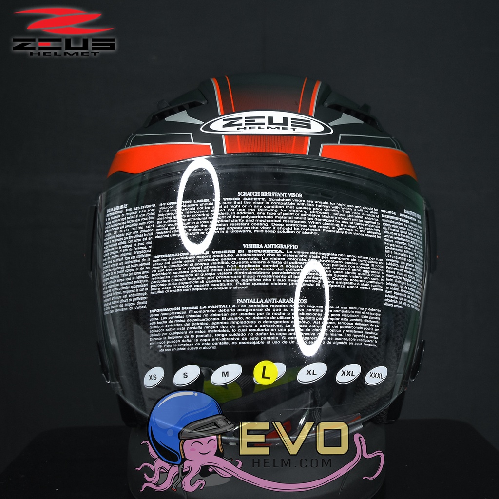 HELM ZEUS ZS-611 MATT BLK - TT18 RED