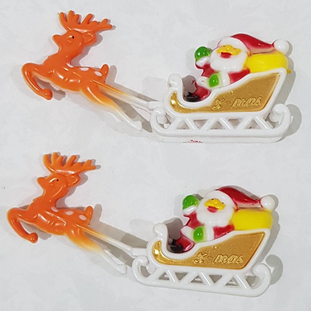 cake topper tusuk kereta santa christmas clause natal