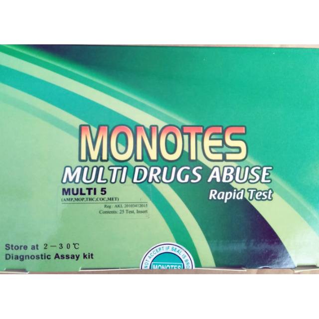 Rapid test monotes multi 5 AMP / MOP/ THC/ MET/ COC urine test