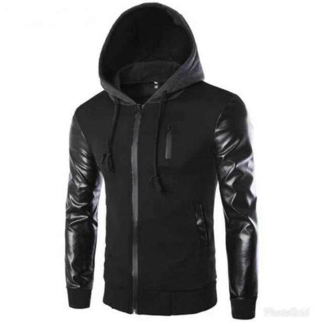 jaket kulit pria,jaket kulit sintetis pria,jaket kulit semi kulit , JAKET KOMBINASI FLECEE