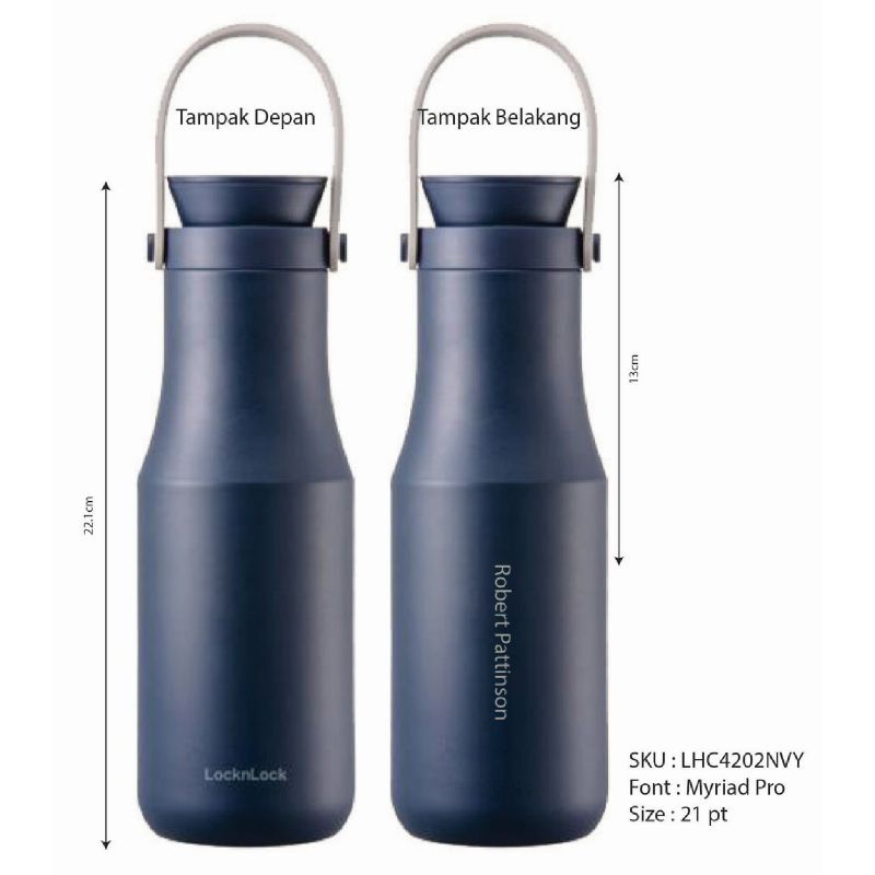 Lock n Lock Metro Double Tumbler 470ml Navy / 710ml Grey Botol tumbler termos Navy Lock&amp;Lock