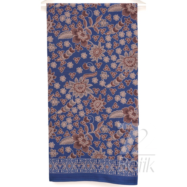 JARIK BATIK Premium Bahan Katun Motif Kembang Warna Biru Blue 724549 Cap 72 Kain Jarik Jarit Samping Kebat Panjang Batik Katun Modern Premium Bahan Seragam Batik Pernikahan Kantor Keluarga Murah Kamen Jadi Batik Bali Lembaran