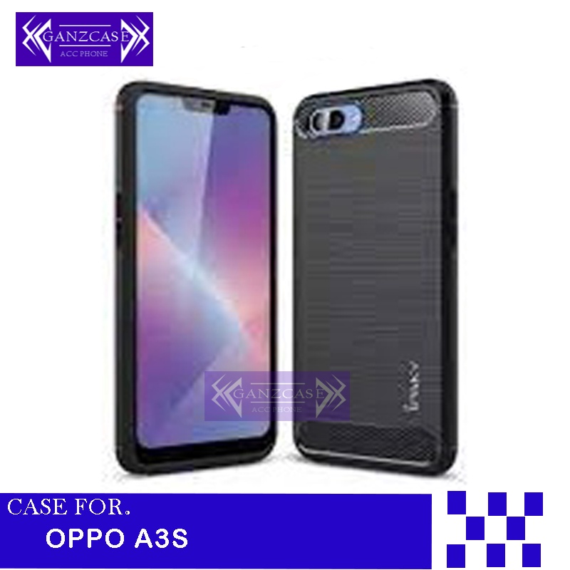 Case Oppo A3s Softcase iPAKY Carbon - Hitam