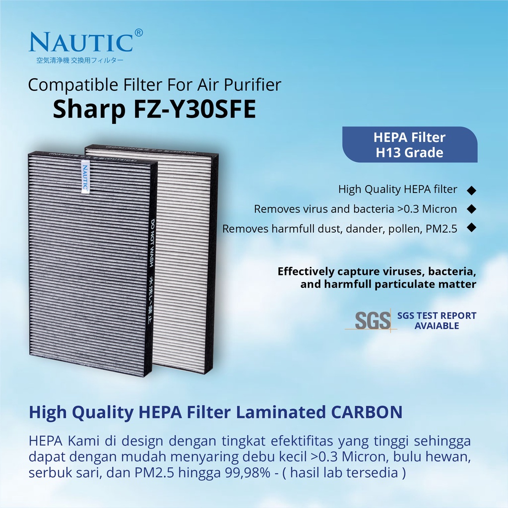 Adapted filter untuk Sharp FU-Y30  KC-930 FU-Z31 FZ-Y30SFE