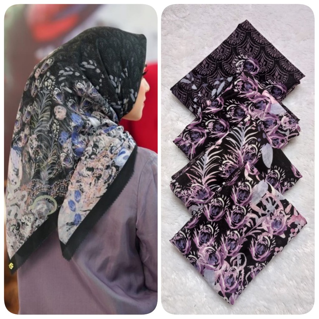 HIJAB VOAL LOOKLIKE BUTTONSCARVES THE EDERRA SERIES WARNA HITAM