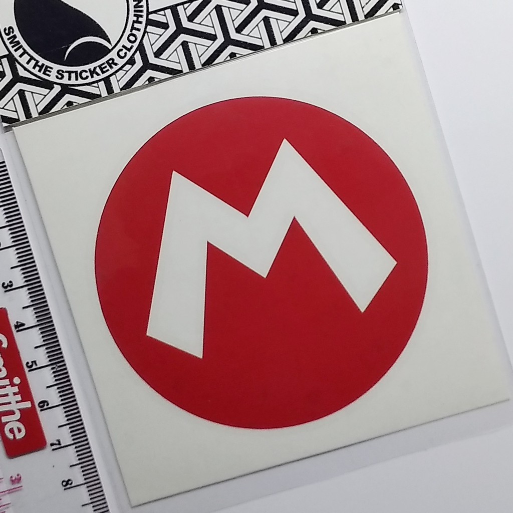 Stiker Mario Logo Cutting Sticker untuk aksesoris Motor Mobil