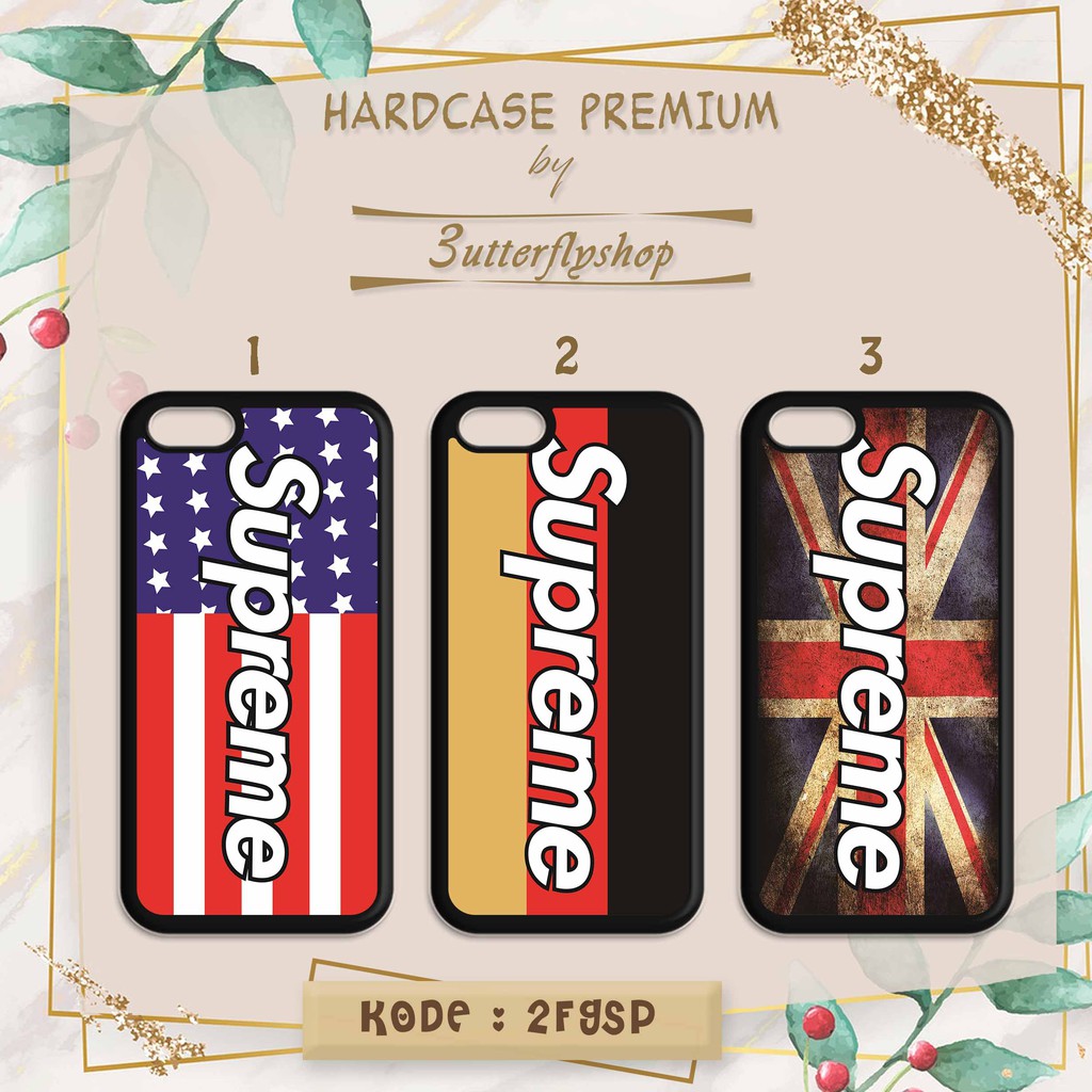 [HARDCASE] supereme bendera case oppo vivo realme redmi samsung iphone reno