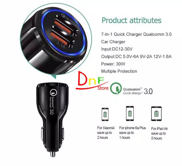 BATOK CHARGER / KEPALA CHARGER MOBIL 6A