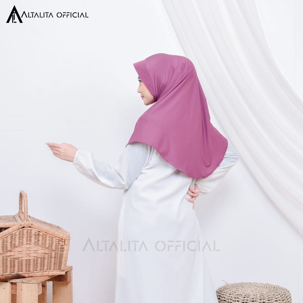 Altalita - Jilbab Hamidah Polos Olahraga Sekolah Spandek Jersey Premium Menutupi Dada