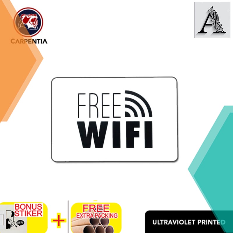 

Grosir Acrylic Sign FREE WIFI / Label Dinding Akrilik 18x12 cm / A - Putih