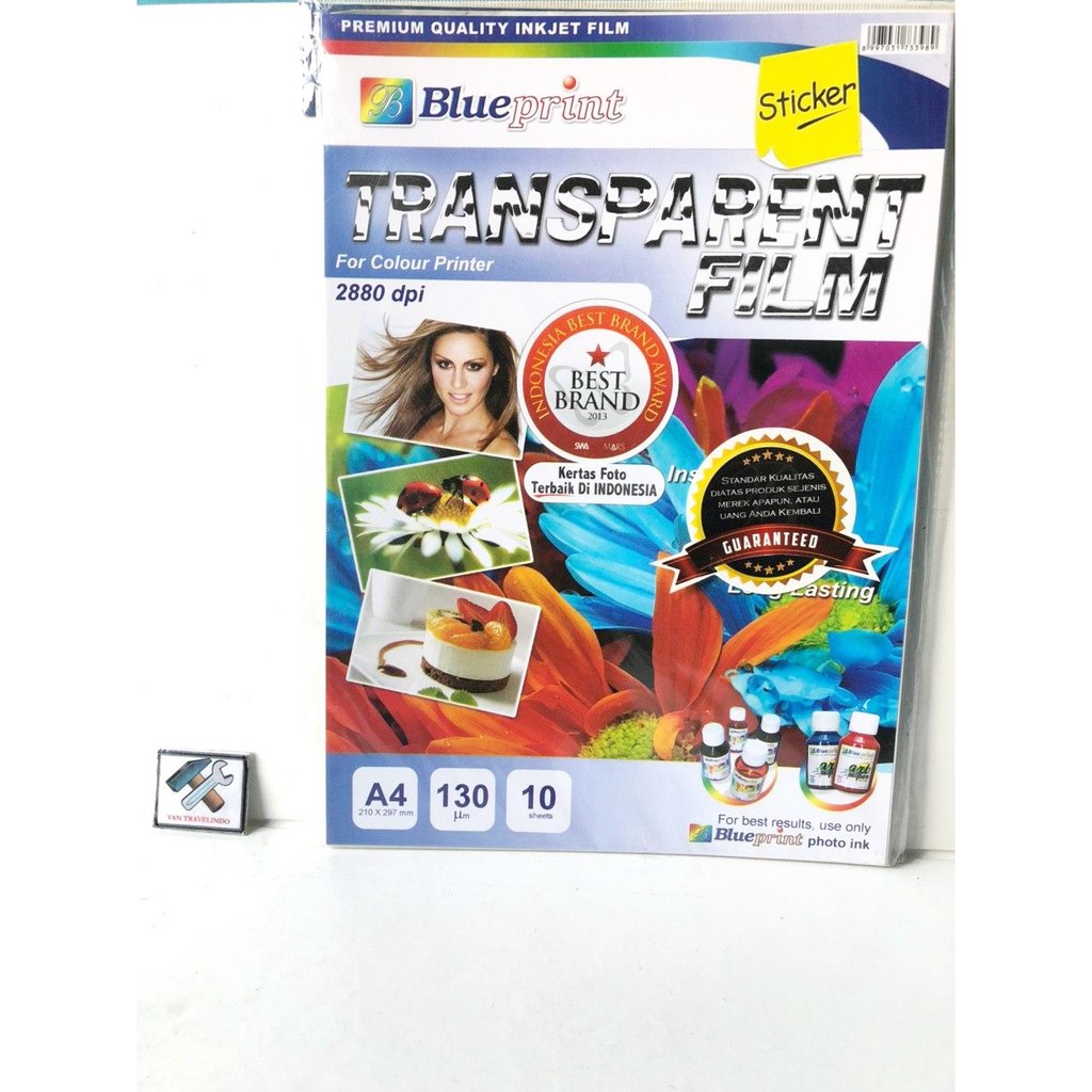 

TRANSPARENT FILM STICKER TRANSPARAN TEMPEL A4 ISI 10 SHEETS KERTAS FILM TEMPEL STIKER BENING ANTI