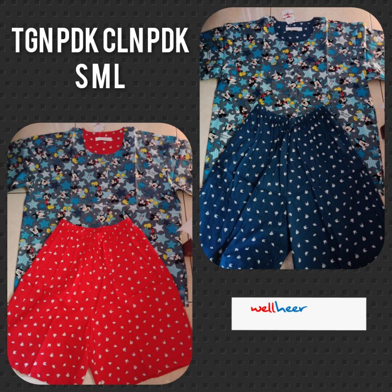 NiQta tgn pdk cln pdk Mickey, size S M L,  merah,  biru