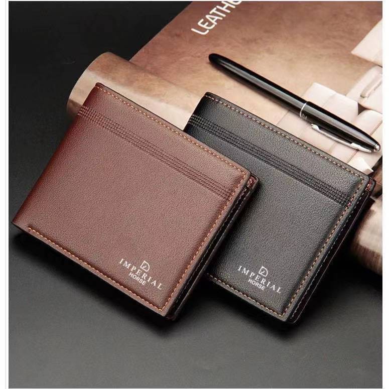 ( GS ) DOMPET PRIA / DOMPET LIPAT PRIA DOMPET KULIT HITAM - COKLAT JAGGY LIST