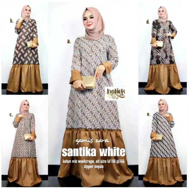 Gamis katun wanita batik murah adem halus etnik tradisional kekinian modis fashion baju tidur santai panjang syar'i seragam tebal kekinian ethnic unik mama mamah muda Tante nenek ibu wanita cewek muslim muslimah kl