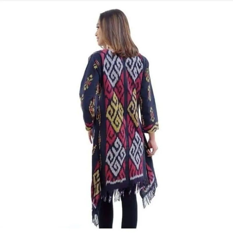 dress tenun rumbai - dress tenun modern - baju tenun wanita - dress modern - deess kekinian - dress 