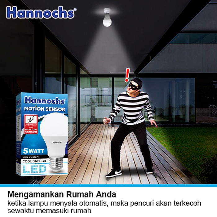 Lampu LED Sensor Gerak/ Hannochs Motion Sensor 9 Watt