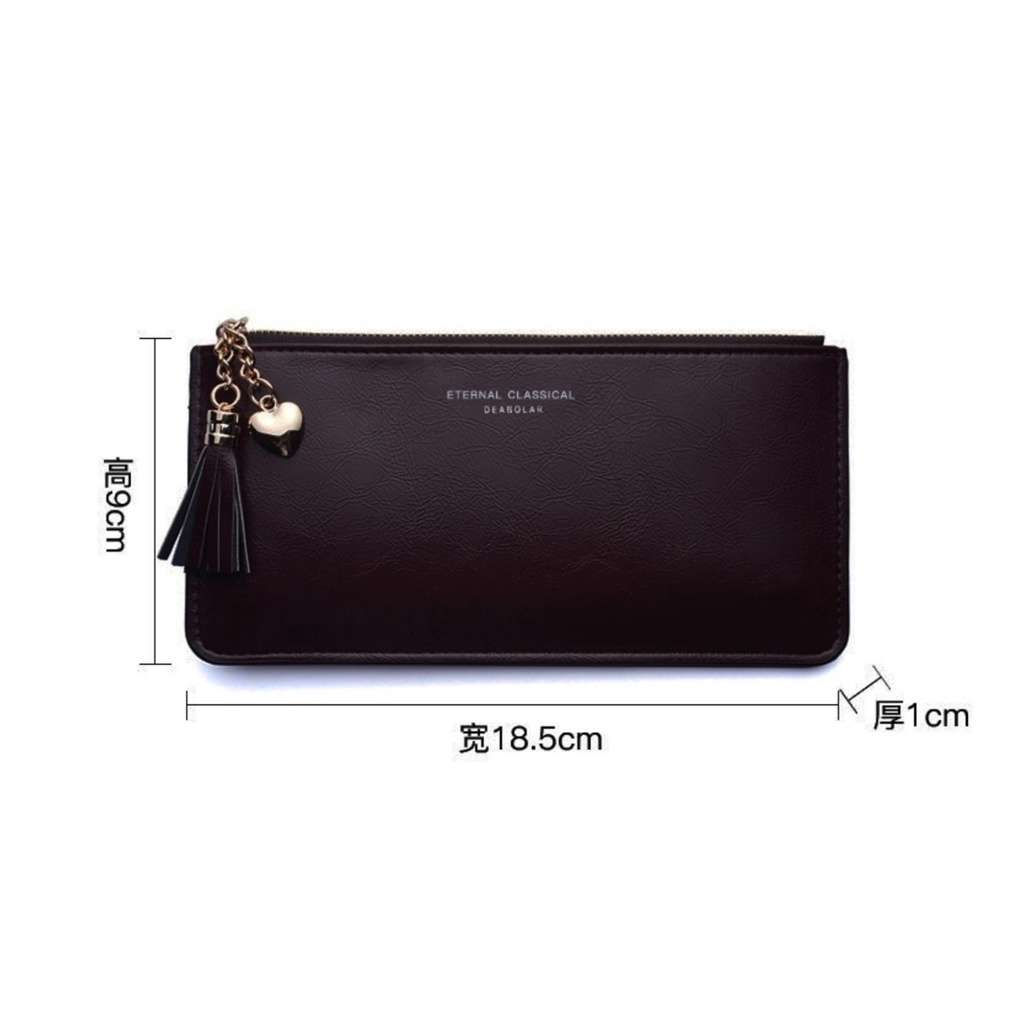 DOMPET PANJANG WANITA PESTA MUAT HP KULIT HITAM RELESA WA517B5 TALI PENDEK IMPORT SLOT KARTU UANG RESLETING KOIN PREMIUM KOREA FASHION REMAJA KEKINIAN CEWEK MURAH BATAM BRANDED TIPIS SIMPLE