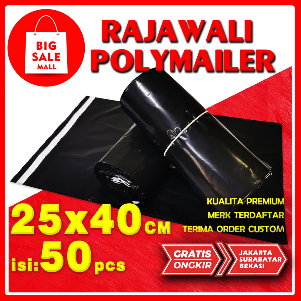 Plastik Polymailer 20x40/25x40/30x40/cm isi 50pcs Kantong Plastik Plastik Lem Packing Online Shop RAJAWALI