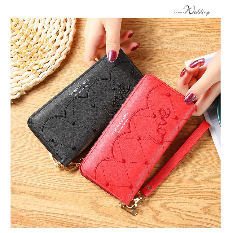 EV  D 848 Dompet Panjang  Wanita/ Murah  Motif Love Import Fashion Korea Real Pict