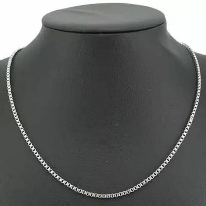 KALUNG RANTAI TITANIUM KOTAK MILANO PRIA WANITA ANTI KARAT DAN TIDAK LUNTUR STAINLEES BAJA TERBARU