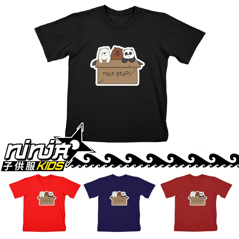 Kaos Anak Perempuan We Bare Bears Free Bears Umur 3 - 12 Tahun Ninja Kids