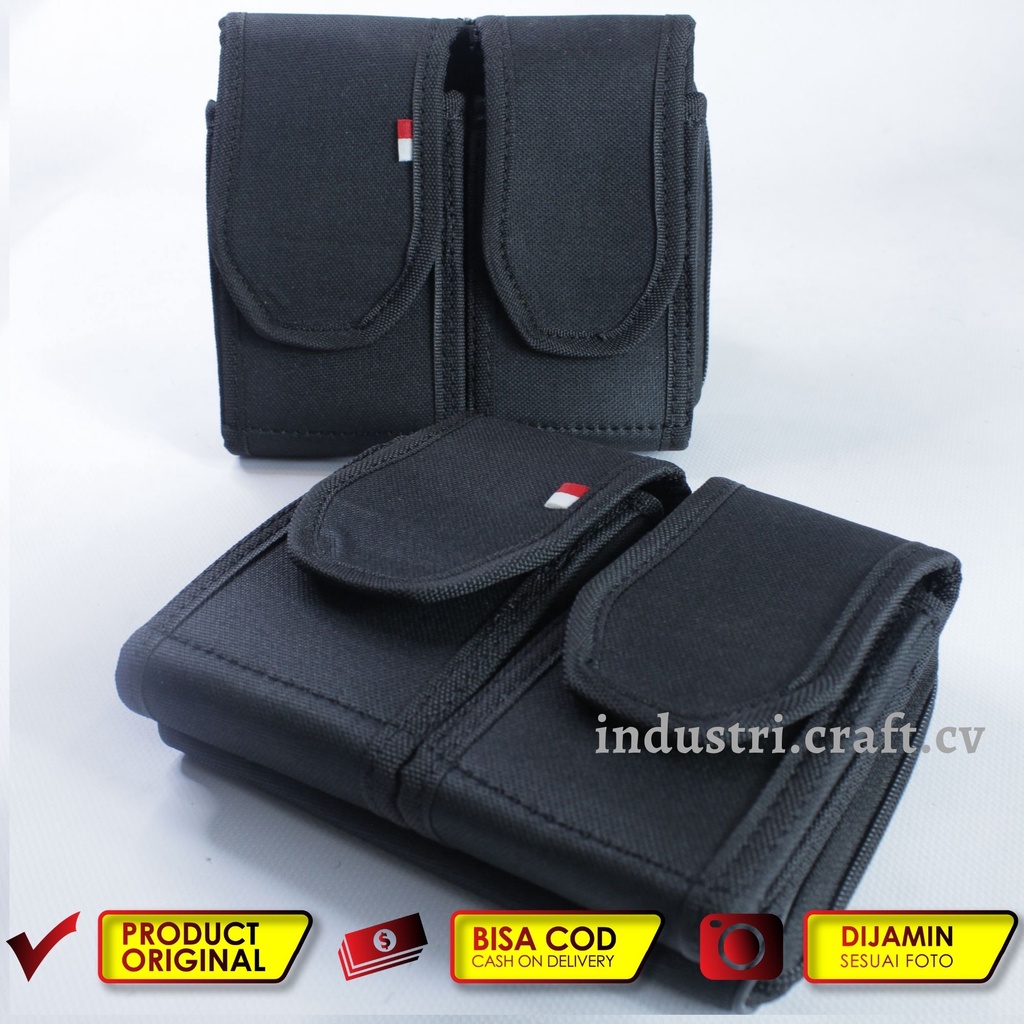 Tempat Sarung HP Pinggang KANVAS Tas Dompet Handphone Pria Resliting Pouch Hp Pria Tempat Magazine - TM02