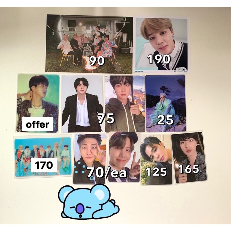 postcard merch box 1 merch box 6 bts mb1 mb5 bracelet gelang mb6 dicon namjoon rm seokjin jin yoongi