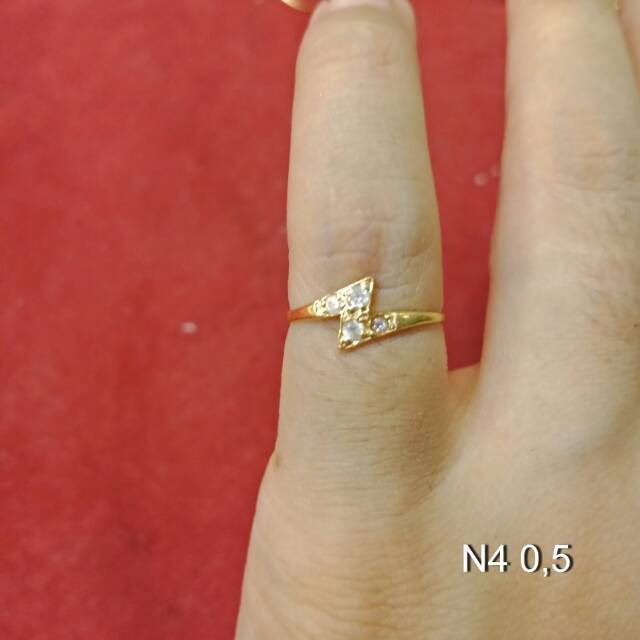 Cincin No 4 anak dan dewasa emas mas asli kadar 700 70% 22 1 satu gram z petir rante mickey permata cowok cewek