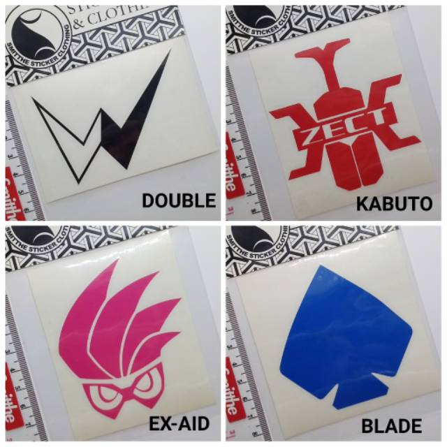 1 pc Stiker Kamen Rider Logo Cutting Sticker Kamenrider Black RX Zi O Decade Ryuga Drive Build