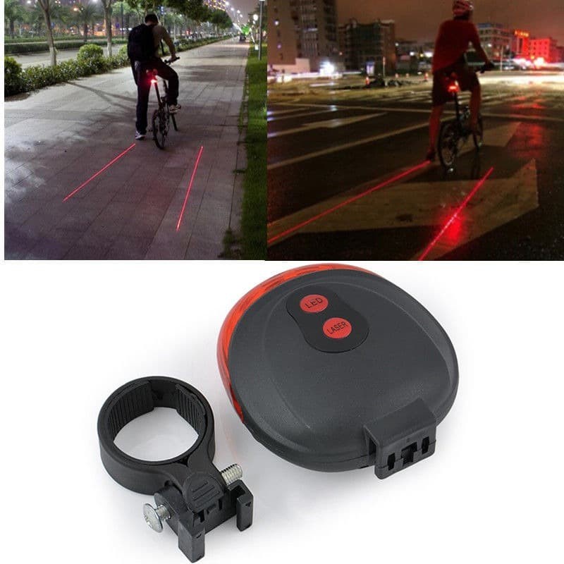 TaffLED Bicycle Laser Strobe Taillight 5 LED / Lampu LED Sepeda SL-116 - Black/Red