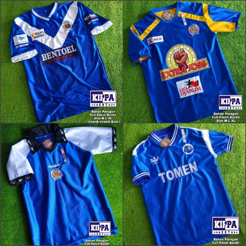 Jersey Retro Arema Full Patch Bordir